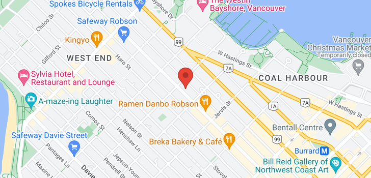 map of 402 1455 ROBSON STREET